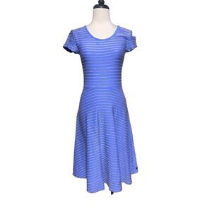 Matilda Jane Short Sleeve Blue Striped knit Dress NWT Size XS